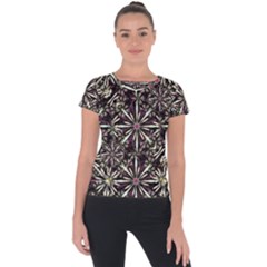 Dark Tropical Pattern Short Sleeve Sports Top  by dflcprints