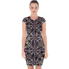 Dark Tropical Pattern Capsleeve Drawstring Dress  by dflcprints