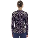 Dark Tropical Pattern V-Neck Long Sleeve Top View2