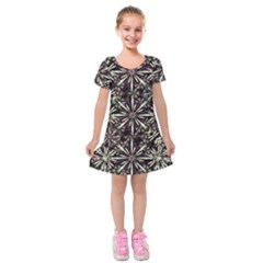 Dark Tropical Pattern Kids  Short Sleeve Velvet Dress by dflcprints