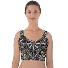 Dark Tropical Pattern Velvet Crop Top by dflcprints