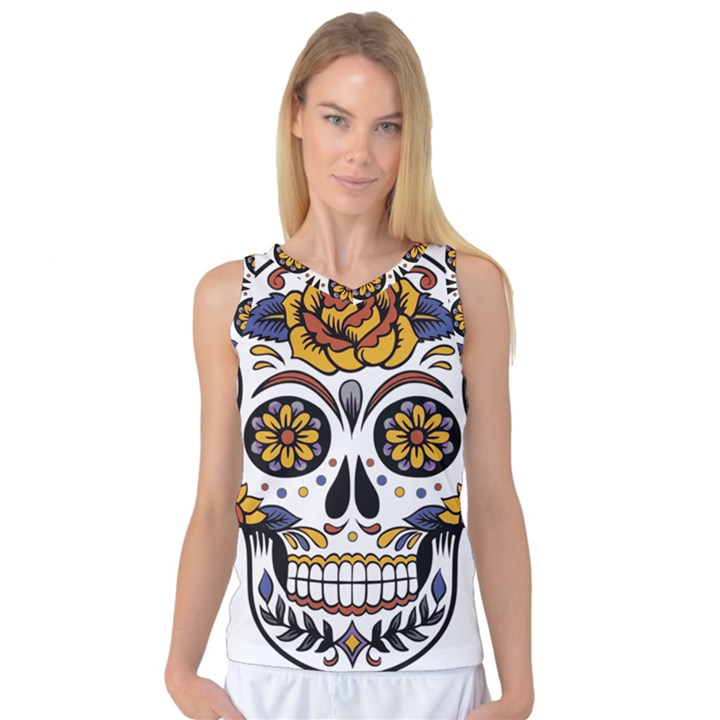 Sugar Skull Women s Basketball Tank Top