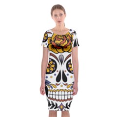 Sugar Skull Classic Short Sleeve Midi Dress by StarvingArtisan