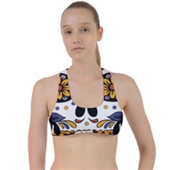 Sugar Skull Criss Cross Racerback Sports Bra by StarvingArtisan