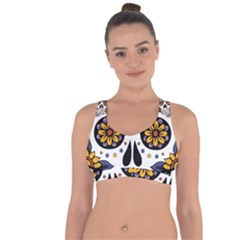 Sugar Skull Cross String Back Sports Bra by StarvingArtisan