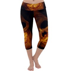 Laughing Skull Capri Yoga Leggings by StarvingArtisan