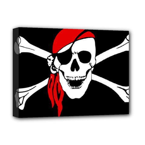 Pirate Skull Deluxe Canvas 16  X 12   by StarvingArtisan