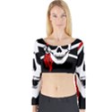 Pirate Skull Long Sleeve Crop Top View1