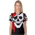 Pirate Skull V-Neck Sport Mesh Tee View1