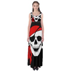 Pirate Skull Empire Waist Maxi Dress by StarvingArtisan