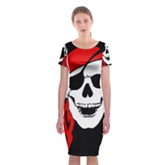 Pirate Skull Classic Short Sleeve Midi Dress by StarvingArtisan