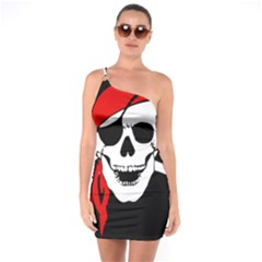 Pirate Skull One Soulder Bodycon Dress by StarvingArtisan