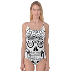 Sugar Skull Camisole Leotard  by StarvingArtisan