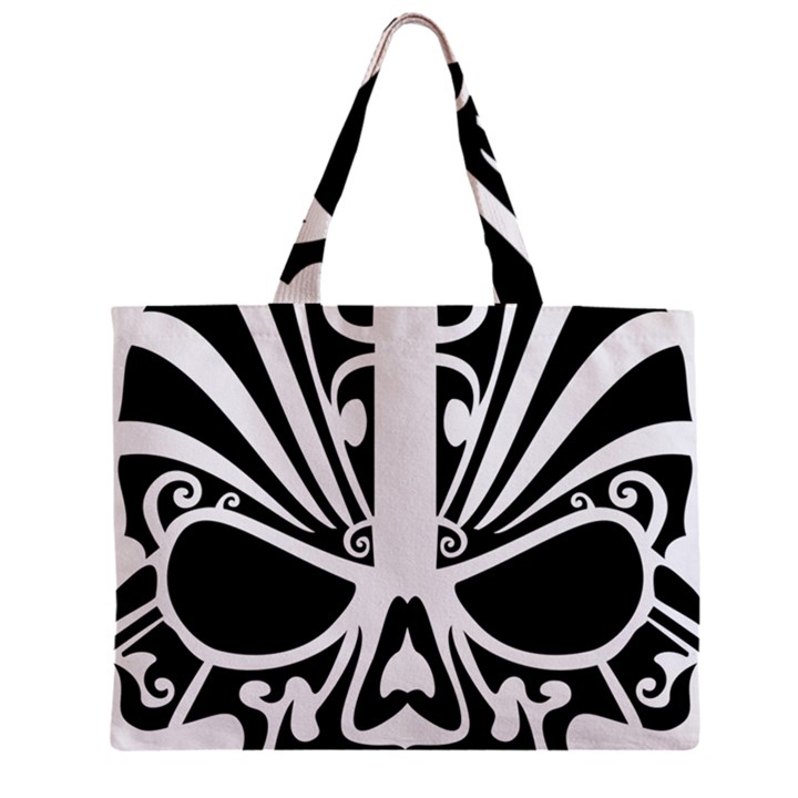 Tribal Sugar Skull Zipper Mini Tote Bag