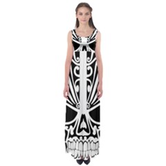 Tribal Sugar Skull Empire Waist Maxi Dress by StarvingArtisan