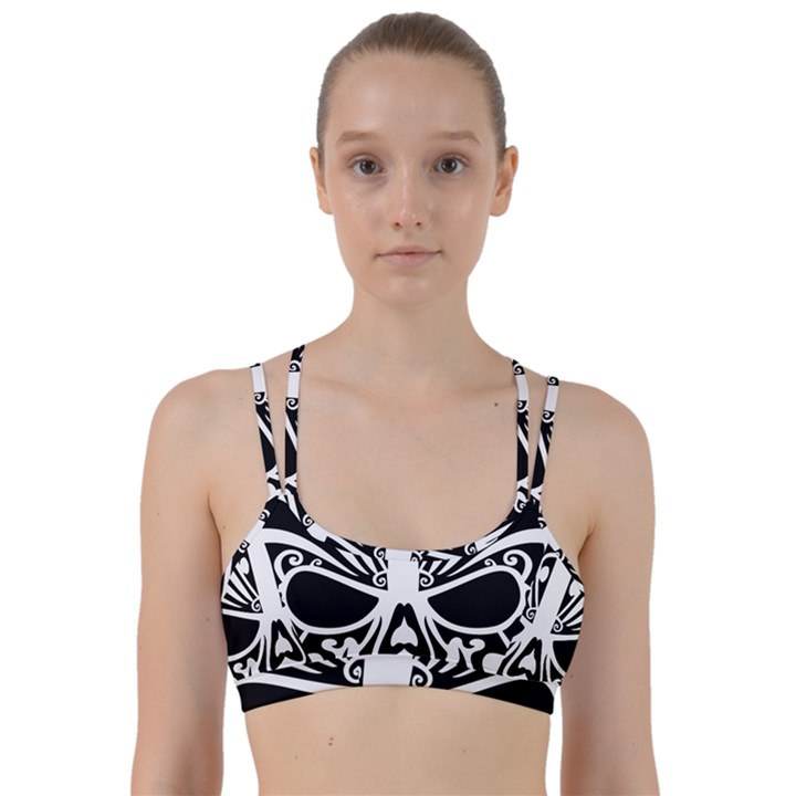 Tribal Sugar Skull Line Them Up Sports Bra