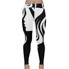 Long Haired Sexy Woman  Classic Yoga Leggings by StarvingArtisan