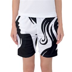 Long Haired Sexy Woman  Women s Basketball Shorts by StarvingArtisan