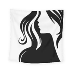 Long Haired Sexy Woman  Square Tapestry (small)