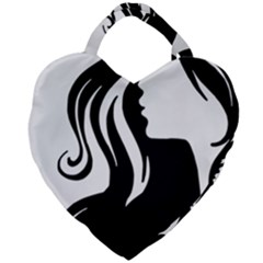 Long Haired Sexy Woman  Giant Heart Shaped Tote by StarvingArtisan