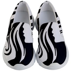 Long Haired Sexy Woman  Kid s Lightweight Slip Ons by StarvingArtisan