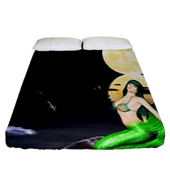 Sexy Mermaid In The Moonlight Fitted Sheet (california King Size) by StarvingArtisan