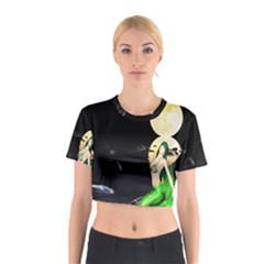 Sexy Mermaid In The Moonlight Cotton Crop Top by StarvingArtisan