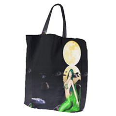 Sexy Mermaid In The Moonlight Giant Grocery Zipper Tote