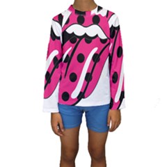 Pink Tongue Kids  Long Sleeve Swimwear by StarvingArtisan