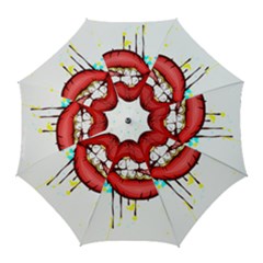 Bit Your Tongue Golf Umbrellas by StarvingArtisan