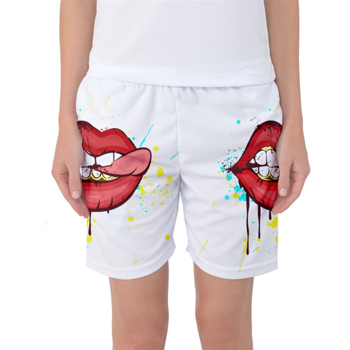 Bit Your Tongue Women s Basketball Shorts