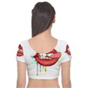 Bit Your Tongue Velvet Short Sleeve Crop Top  View2