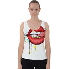 Bit Your Tongue Velvet Tank Top by StarvingArtisan