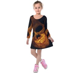 Skull Kids  Long Sleeve Velvet Dress by StarvingArtisan