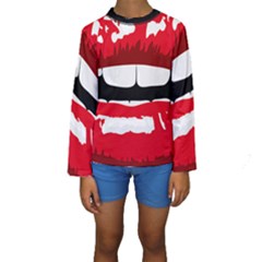 Sexy Mouth  Kids  Long Sleeve Swimwear