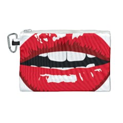 Sexy Mouth  Canvas Cosmetic Bag (large)