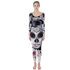 Sugar Skull Long Sleeve Catsuit by StarvingArtisan