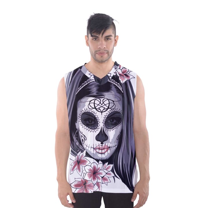 Sugar Skull Men s Basketball Tank Top