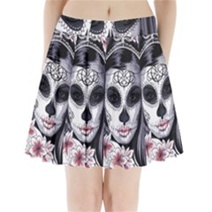 Sugar Skull Pleated Mini Skirt by StarvingArtisan