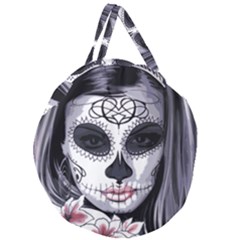 Sugar Skull Giant Round Zipper Tote