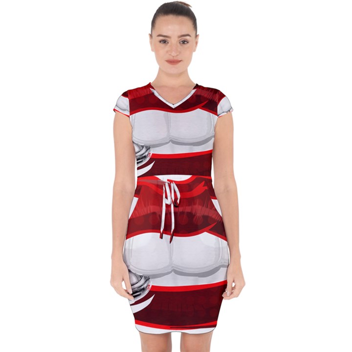 Bite Me Capsleeve Drawstring Dress 