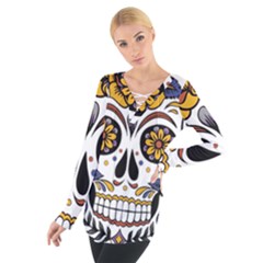 Sugar Skull Tie Up Tee by StarvingArtisan