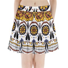 Sugar Skull Pleated Mini Skirt by StarvingArtisan