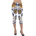 Sugar Skull Lightweight Velour Capri Leggings  View1