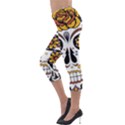 Sugar Skull Lightweight Velour Capri Leggings  View3