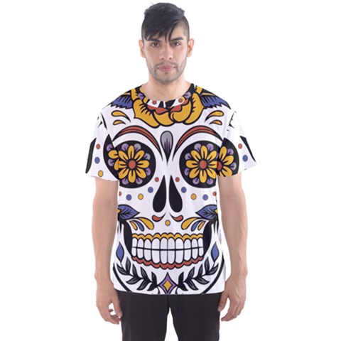 Sugar Skull Men s Sports Mesh Tee by StarvingArtisan