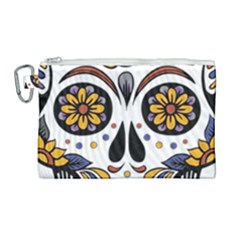 Sugar Skull Canvas Cosmetic Bag (large)