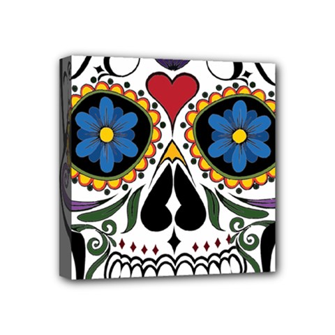 Cranium Sugar Skull Mini Canvas 4  X 4  by StarvingArtisan