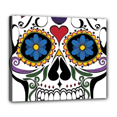 Cranium Sugar Skull Deluxe Canvas 24  X 20   by StarvingArtisan