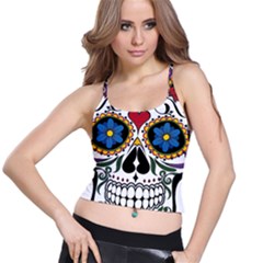 Cranium Sugar Skull Spaghetti Strap Bra Top by StarvingArtisan